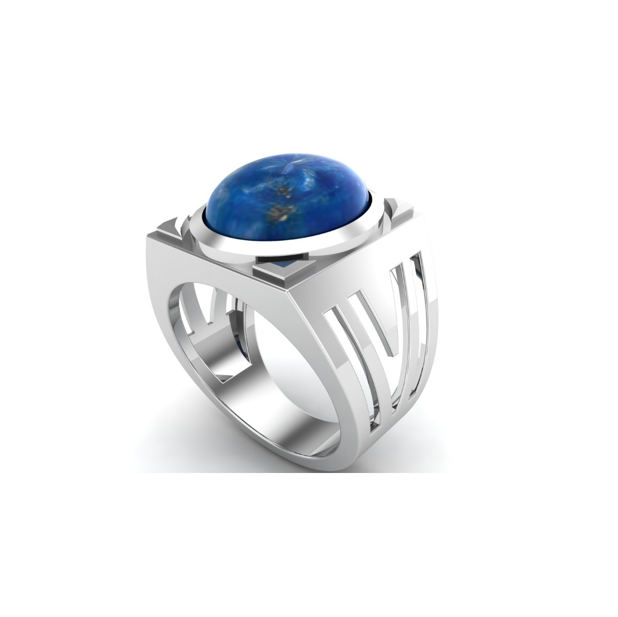 Bague lapis lazuli argent Kingdom chevalière